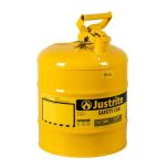 Justrite 5 Gallon Steel Safety Can for Diesel Type 1 Flame Arrester Yellow UAE