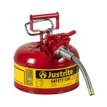 Justrite 1 Gallon 5/8" Metal Hose Steel Safety Can for Flammables Type 2 UAE