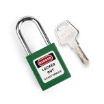 Green LOTO Padlock 38mm Steel Shackle
