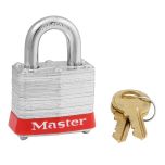 3RED Red Laminated Steel Safety Padlock UAE