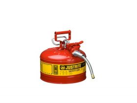 Justrite 2.5 Gallon 5/8" Metal Hose Steel Safety Can for Flammables Type 2 UAE